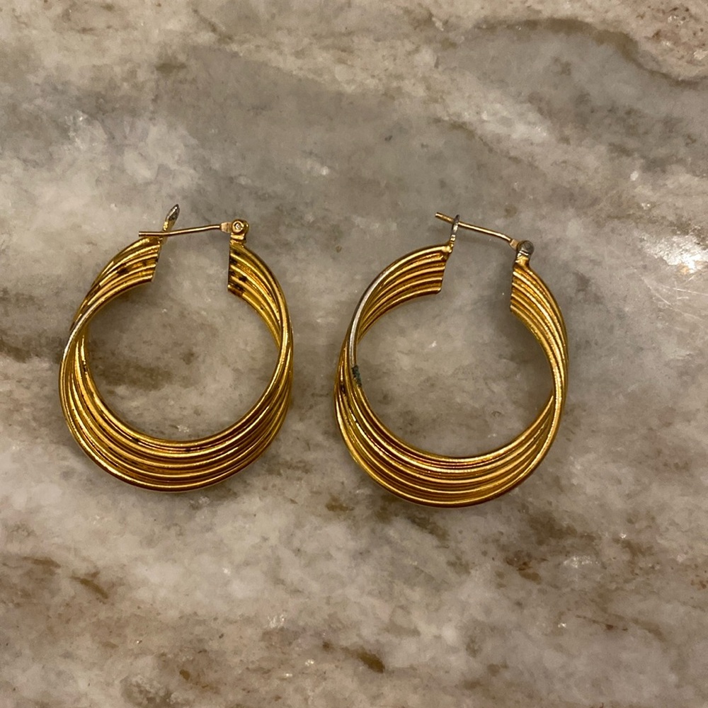 Gold overlay hoop earrings